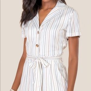 Francesca’s Collared Striped Romper